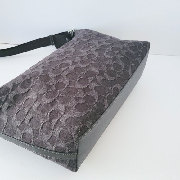 Coach CAJ86 Finn Crossbody Signature Denim Messenger Bag Black Mens - Picture 7 of 8